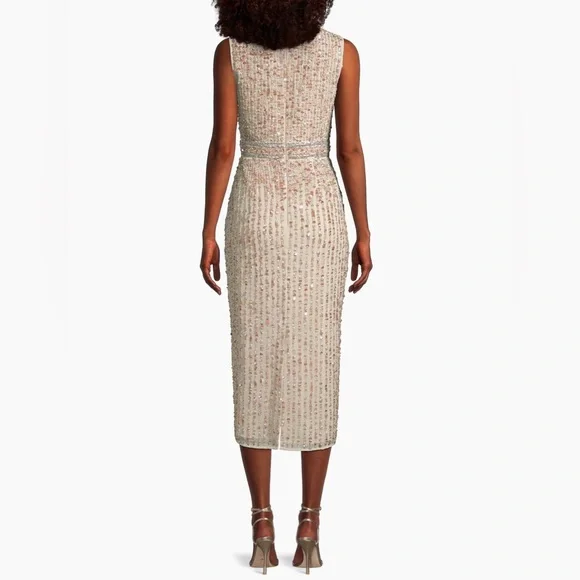 Mac Duggal Beaded Midi Dress 8 10509